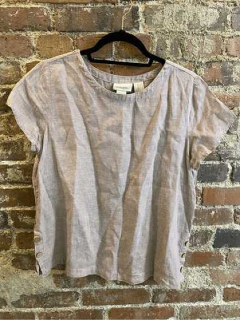 Cynthia Rowley 100% Linen Side Button Blouse